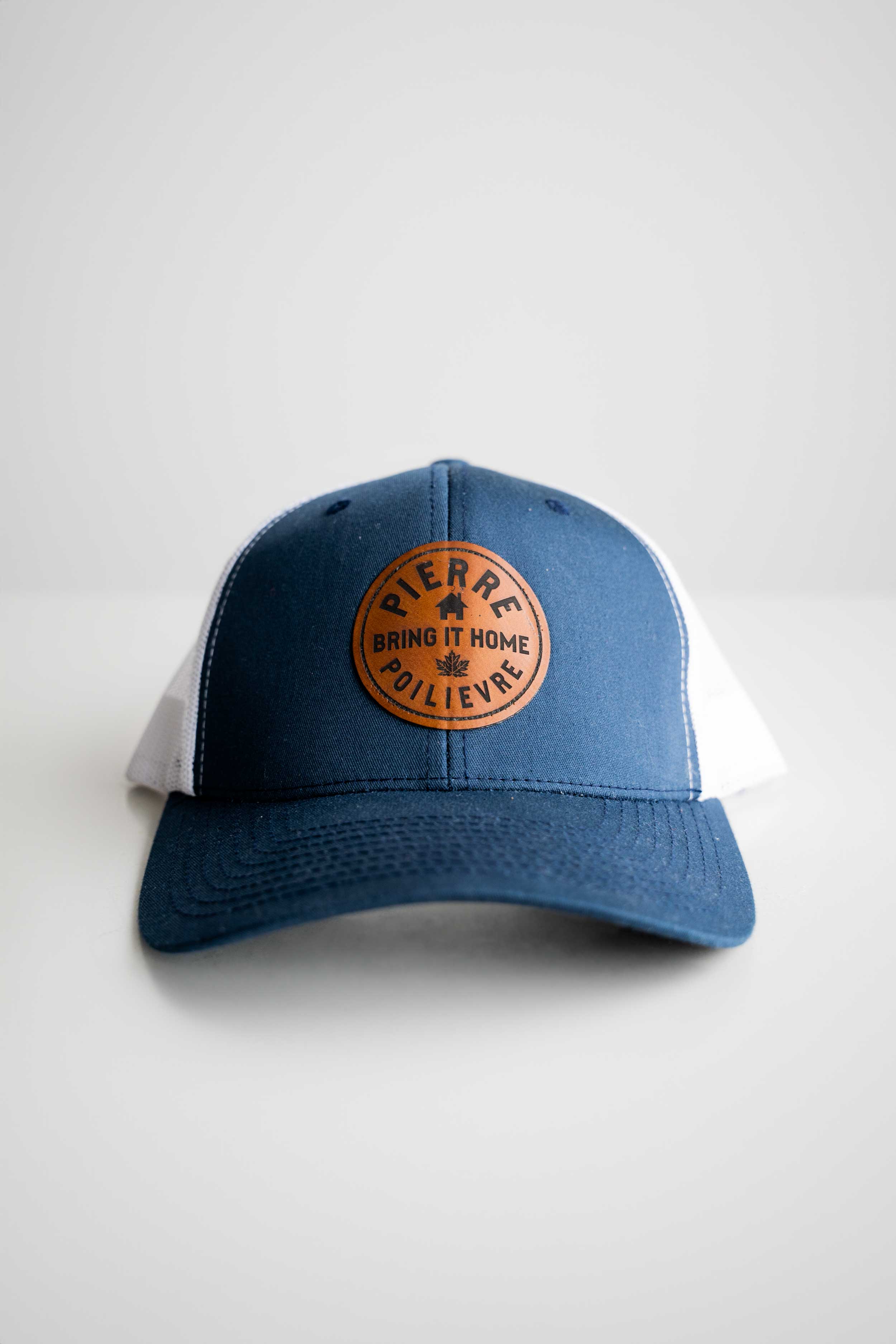 Navy & White Bring It Home Hat (Leather Logo)