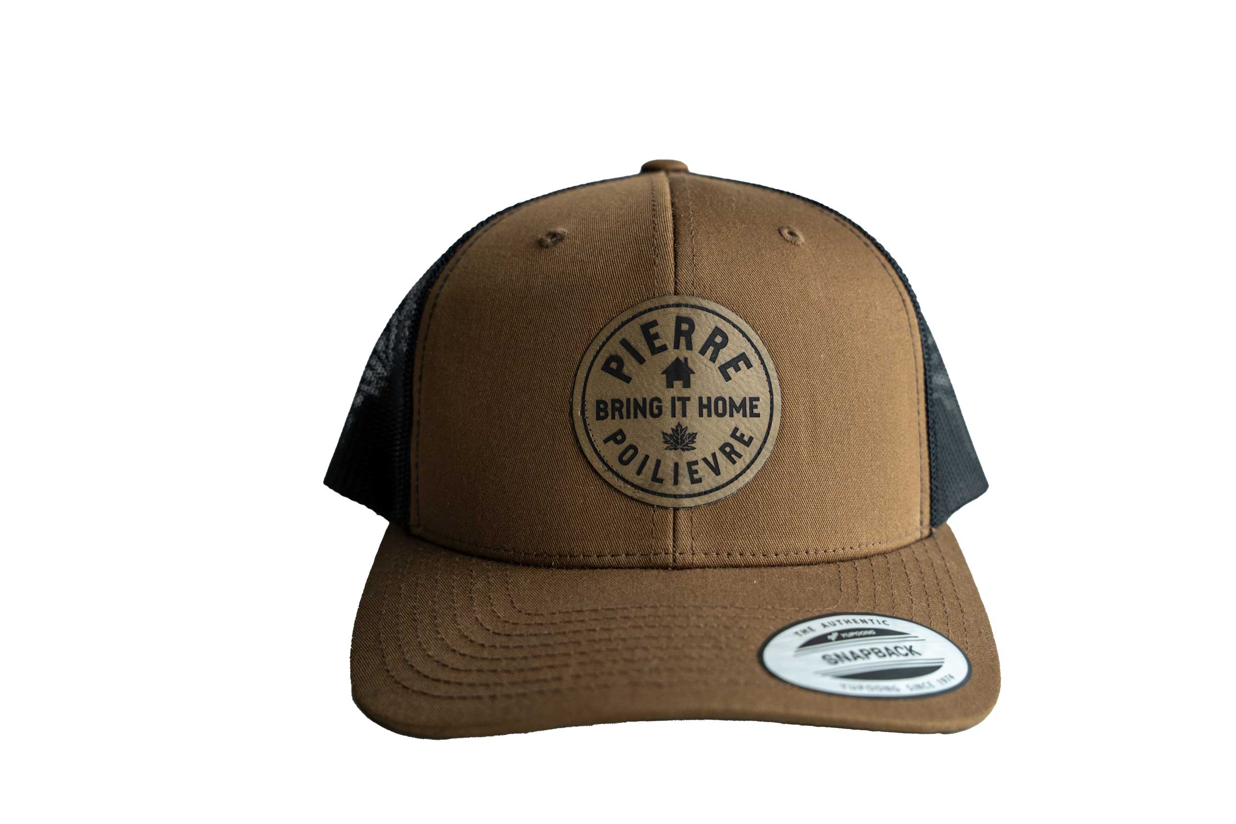 Black & Brown Bring It Home Hat (Leather Logo)